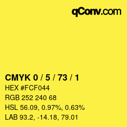 Color code: CMYK 0 / 5 / 73 / 1 | qconv.com