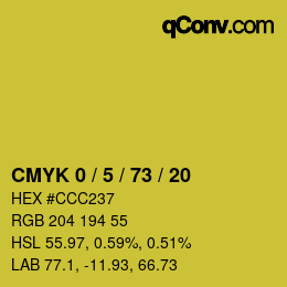颜色代码: CMYK 0 / 5 / 73 / 20 | qconv.com