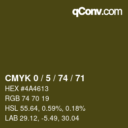 カラーコード: CMYK 0 / 5 / 74 / 71 | qconv.com