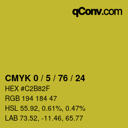 カラーコード: CMYK 0 / 5 / 76 / 24 | qconv.com