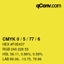 Color code: CMYK 0 / 5 / 77 / 6 | qconv.com