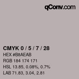 カラーコード: CMYK 0 / 5 / 7 / 28 | qconv.com