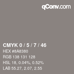 Color code: CMYK 0 / 5 / 7 / 46 | qconv.com