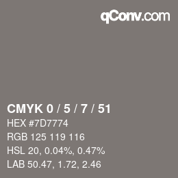 Color code: CMYK 0 / 5 / 7 / 51 | qconv.com