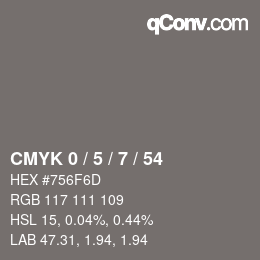 Color code: CMYK 0 / 5 / 7 / 54 | qconv.com