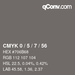 Código de color: CMYK 0 / 5 / 7 / 56 | qconv.com