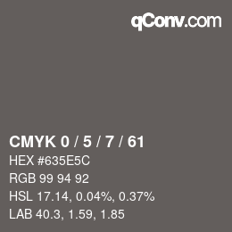 Color code: CMYK 0 / 5 / 7 / 61 | qconv.com