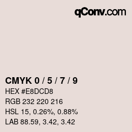 カラーコード: CMYK 0 / 5 / 7 / 9 | qconv.com