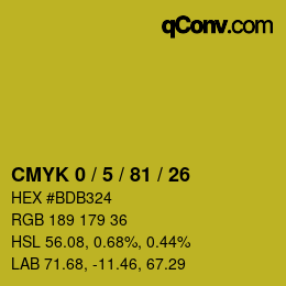 颜色代码: CMYK 0 / 5 / 81 / 26 | qconv.com