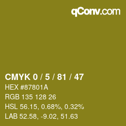カラーコード: CMYK 0 / 5 / 81 / 47 | qconv.com