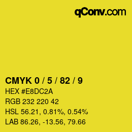 Color code: CMYK 0 / 5 / 82 / 9 | qconv.com