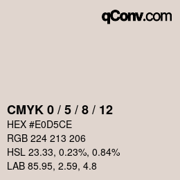 Código de color: CMYK 0 / 5 / 8 / 12 | qconv.com