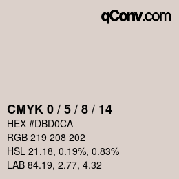 カラーコード: CMYK 0 / 5 / 8 / 14 | qconv.com