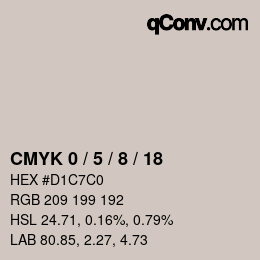 颜色代码: CMYK 0 / 5 / 8 / 18 | qconv.com
