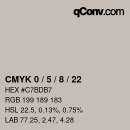 カラーコード: CMYK 0 / 5 / 8 / 22 | qconv.com