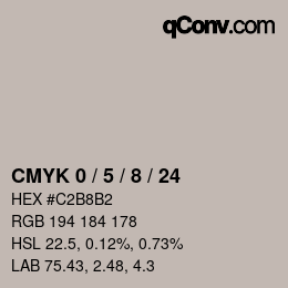 カラーコード: CMYK 0 / 5 / 8 / 24 | qconv.com