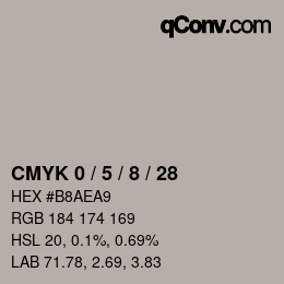 カラーコード: CMYK 0 / 5 / 8 / 28 | qconv.com