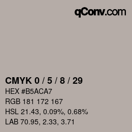 カラーコード: CMYK 0 / 5 / 8 / 29 | qconv.com