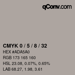 カラーコード: CMYK 0 / 5 / 8 / 32 | qconv.com