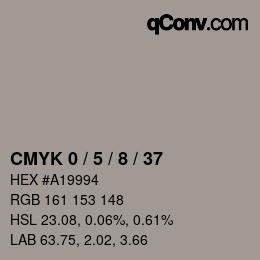 カラーコード: CMYK 0 / 5 / 8 / 37 | qconv.com