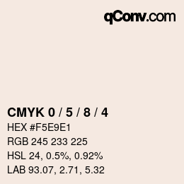カラーコード: CMYK 0 / 5 / 8 / 4 | qconv.com
