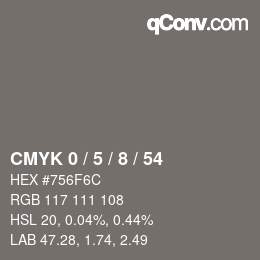 Color code: CMYK 0 / 5 / 8 / 54 | qconv.com