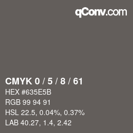 カラーコード: CMYK 0 / 5 / 8 / 61 | qconv.com