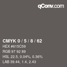 颜色代码: CMYK 0 / 5 / 8 / 62 | qconv.com
