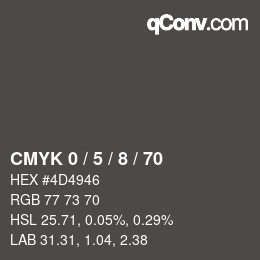 Color code: CMYK 0 / 5 / 8 / 70 | qconv.com