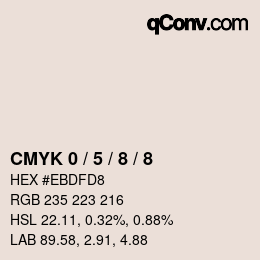 Código de color: CMYK 0 / 5 / 8 / 8 | qconv.com