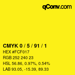 Color code: CMYK 0 / 5 / 91 / 1 | qconv.com
