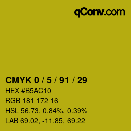 Color code: CMYK 0 / 5 / 91 / 29 | qconv.com