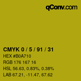 Color code: CMYK 0 / 5 / 91 / 31 | qconv.com