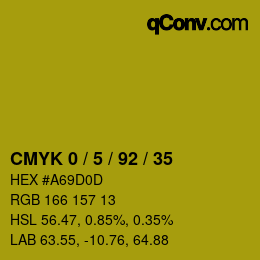 Color code: CMYK 0 / 5 / 92 / 35 | qconv.com