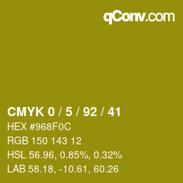 Color code: CMYK 0 / 5 / 92 / 41 | qconv.com