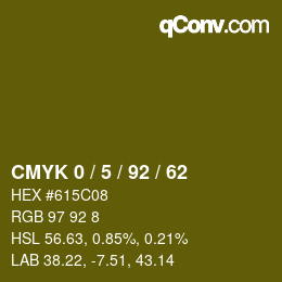 カラーコード: CMYK 0 / 5 / 92 / 62 | qconv.com