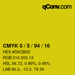 Color code: CMYK 0 / 5 / 94 / 16 | qconv.com