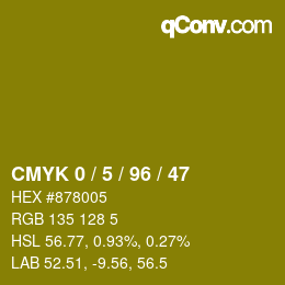 Color code: CMYK 0 / 5 / 96 / 47 | qconv.com