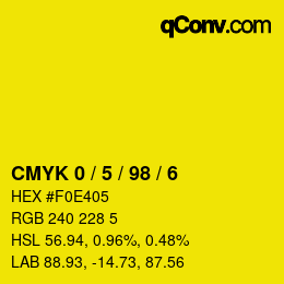 Color code: CMYK 0 / 5 / 98 / 6 | qconv.com
