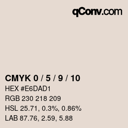 カラーコード: CMYK 0 / 5 / 9 / 10 | qconv.com