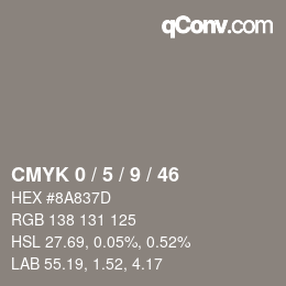 Color code: CMYK 0 / 5 / 9 / 46 | qconv.com