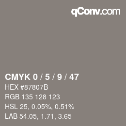 Color code: CMYK 0 / 5 / 9 / 47 | qconv.com