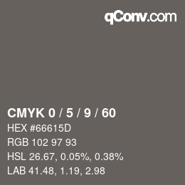 颜色代码: CMYK 0 / 5 / 9 / 60 | qconv.com