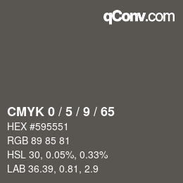 颜色代码: CMYK 0 / 5 / 9 / 65 | qconv.com