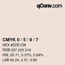 カラーコード: CMYK 0 / 5 / 9 / 7 | qconv.com