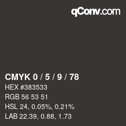 Color code: CMYK 0 / 5 / 9 / 78 | qconv.com