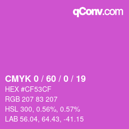 カラーコード: CMYK 0 / 60 / 0 / 19 | qconv.com