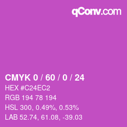 カラーコード: CMYK 0 / 60 / 0 / 24 | qconv.com