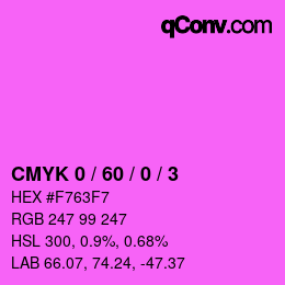 カラーコード: CMYK 0 / 60 / 0 / 3 | qconv.com