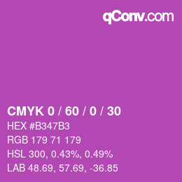 カラーコード: CMYK 0 / 60 / 0 / 30 | qconv.com